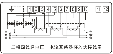 DTSY341-MD3經(jīng)電壓、電流互感器接入式接線圖
