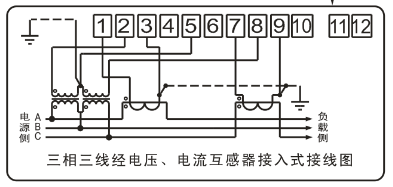 DSSY331-MD3經(jīng)電壓、電流互感器接入式接線圖
